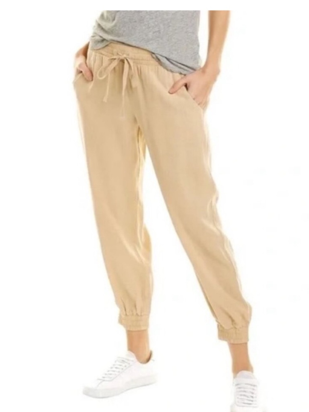 Bella Dahl Tan Cotton Easy Joggers - Light Tan - Size S